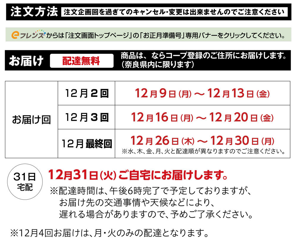 お正月準備号ご注文のご案内