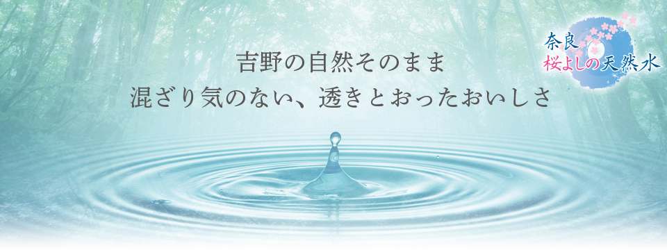 吉野の自然そのまま 混ざり気のない、透きとおったおいしさ 奈良桜よしの天然水