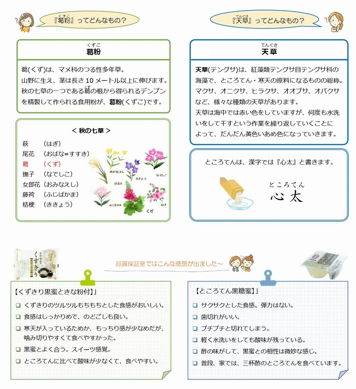 ならっぴ探検隊「食べくらべ」：くずきり ＆ ところてん の巻