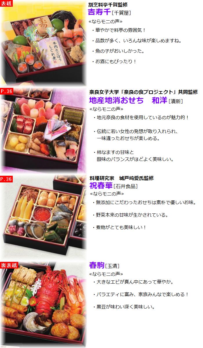 ならモニ便りvol.5:今年のおせちをチェック!迎春商品試食会レポート!