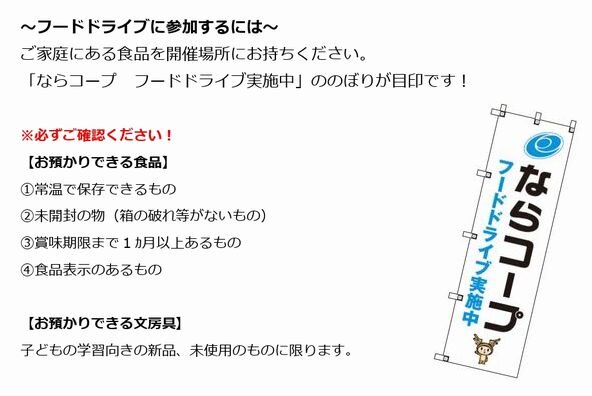 フードドライブ開催日程のおしらせ(4月17日更新)