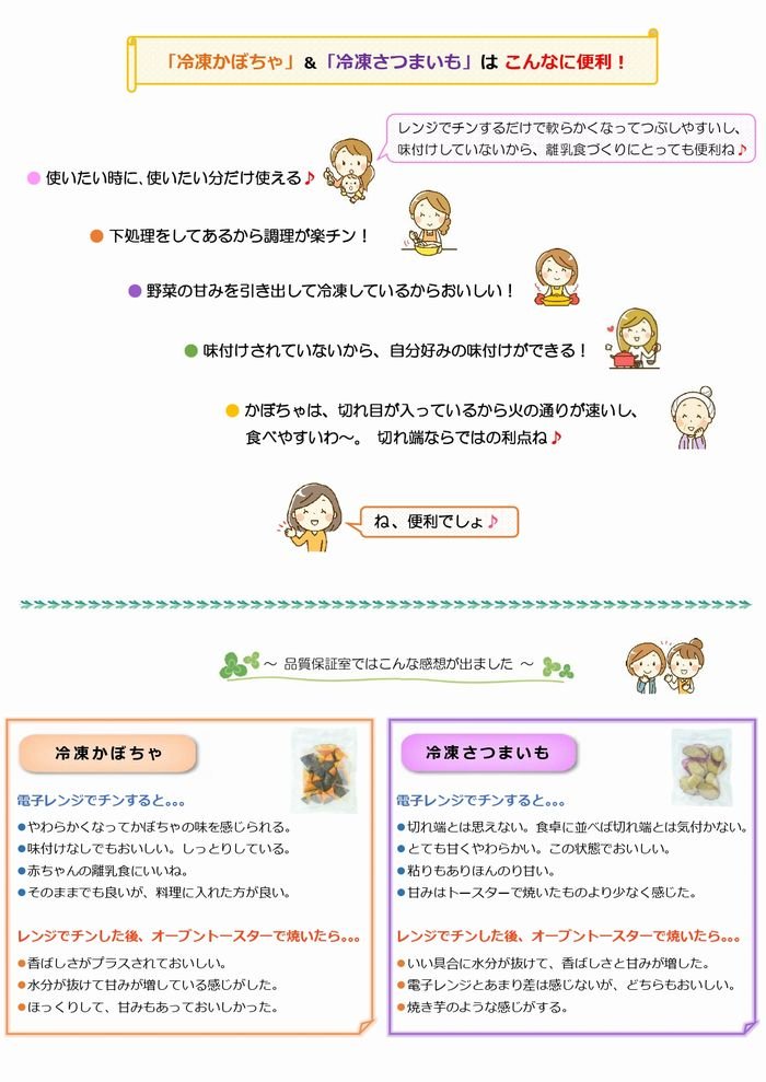 ならっぴ探検隊「食べくらべ」:冷凍かぼちゃ&冷凍さつまいもの巻
