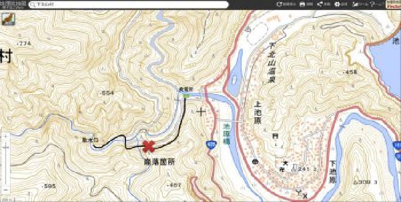 「小又川水力発電所」崖崩れによる水力発電所運転停止のお知らせ