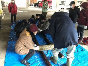 絆の森整備事業「キノコの植菌」を開催しました